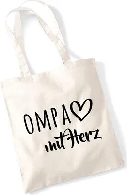 Produktbild von Huuraa Jutebeutel OMPA mit Herz 10 Liter Natural Baumwolle Tasche Geschenkidee