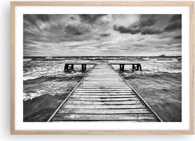 Produktbild von Gerahmtes Poster - Rahmen in heller Eiche - Brücke Meer Welle - 70x50 cm - Wand Bild - Wanddeko - Wandbilder - Wandposter - Bilderrahmen - Bilder - Kunstdruck - Wandbild - P2NAA70x50-3637