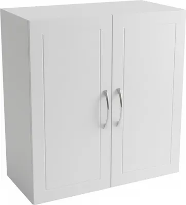 Image de Armoire suspendue de salle de bain Relaxdays, 2 compartiments, H x l x P : 60 x 60 x 30 cm, étagère réglable, armoire de salle de bain étroite, MDF, blanc