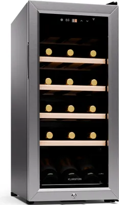 Image de Klarstein Cave a Vin, Caves à Vin de Conservation de 50L, Porte en Verre, Cave a Vins à Zone Unique, Bar Int/Ext, Frigo Vin, Armoire a Vin, Cave a Vin de Vieillissement, Cave à Vin 18 Bouteilles