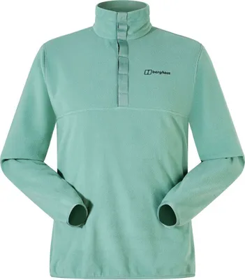 Mintgrüne Snap-Fleece Felltop Jacke von Berghaus für Herren; mit Stehkragen und langen Ärmeln.