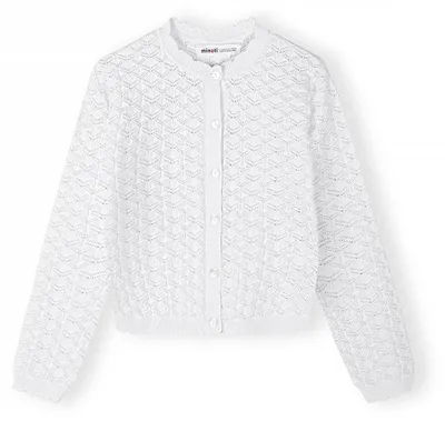 Minoti Strickjacke Weiß für Mädchen, Vorderansicht
