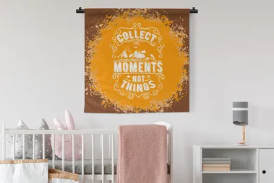 Produktbild von MuchoWow® Wandteppich Wandbehang Jahrgang - Berg - Text 90x90 cm Tapisserie Dekoration Wandtuch - Wandaufhänger