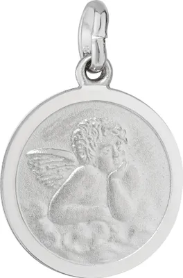 Produktbild von NKlaus Kettenanhänger Schutzengel 925 Silber diamantiert matt 14mm Talisman Amulett 13428