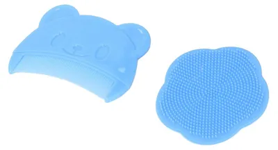 Image de 2PCS Baby Scalp Brush Set Soft Sensory Silicone Bath Brush Comfortable Newborns Scalp Bath Tool Bleu