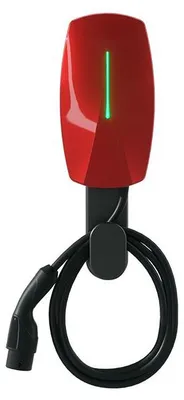 Zdjęcie produktu dla Ładowarka ścienna WBAC T2, 1 kabel, 11 kW, 5 m, z funkcją RFID i aplikacją, czerwona, Elvix