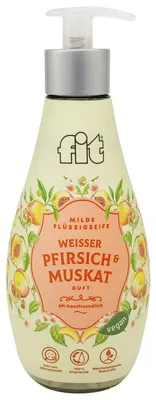 Produktbild von fit milde Flüssigseife Weißer Pfirsich & Muskat vegan Spender 400ml