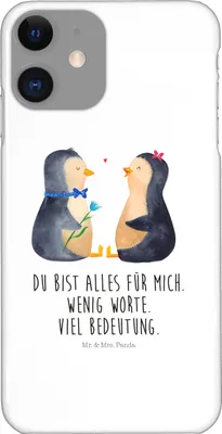 Produktbild von Mr. & Mrs. Panda Iphone 11 Handyhülle Pinguin Pärchen - Weiß - Geschenk, Hochzeitsgeschenk, Hülle, Smartphone, Hochzeit, Liebe, Cover, Handy Schutzhülle