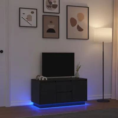 Productafbeelding van Maison Exclusive - TV-meubel met LED-verlichting, zwarte eikenlook, 100x41x50 cm