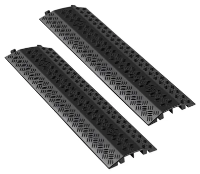 Productafbeelding van VEVOR kabelbrug, 975 mm, draagkracht 7938 kg per as, hoogwaardige overrijdbare bescherming van PP, valpreventie, vloerbedekking, geschikt voor gebieden met hoge drempels, thuis, kantoor, magazijn, set van 2