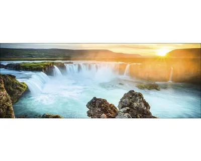 Produktbild von Glasbild Colourful Waterfall 80x30 cm