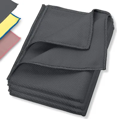 Produktbild von ELEXACLEAN Fenstertücher streifenfrei, Premium Mikrofaser Scheibentuch (3 Stück, 60x40 cm, anthrazit/dunkel-grau) Putztücher, ideal für Glas Bad Auto