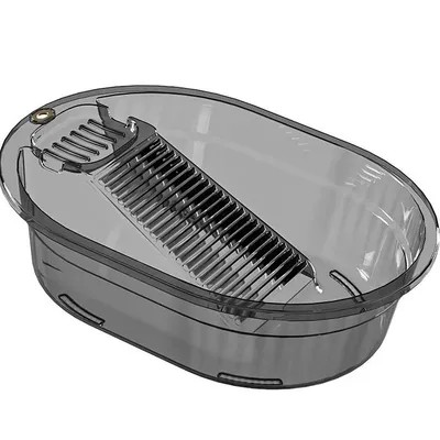 Produktbild von Großes Waschbecken mit integrierter Waschbrett, PET Kunststoff, rutschfest, tragbar, für Wäsche, Schuhe und Haushalt