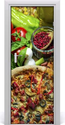 Produktbild von Tulup Türaufkleber 75x205 cm Dekorative Aufkleber Selbstklebend Wasserdichte Tapete Abnehmbar Schlafzimmer Wohnzimmer Wohnkultur - Die Pizza