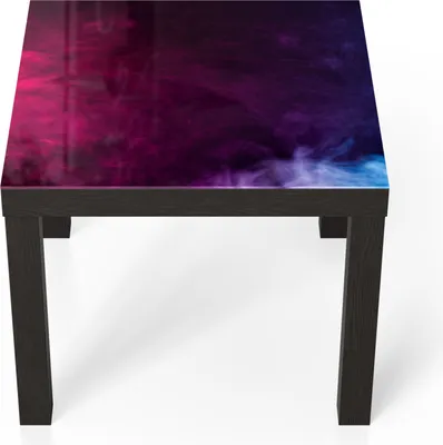 Produktbild von DEQORI Couchtisch 55x55 cm Schwarz 'Bunter Farbdunst' Glas Beistelltisch