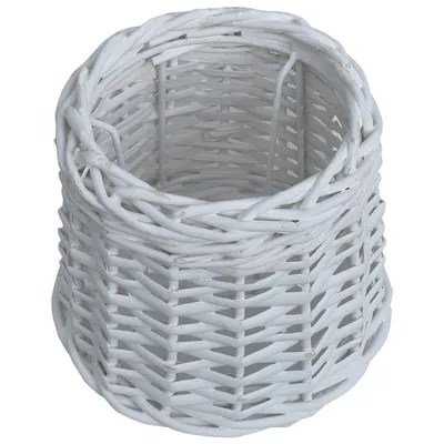 Image de vidaXL Abat-jour en osier 25 x 17 cm Blanc