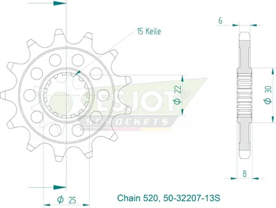 Produktbild von ESJOT Rennritzel Teilung 520 13 Zähne