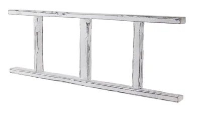 Produktbild von 1x WEIßE HOLZLEITER mit 4 Sprossen als Vintage Kleiderstange / NEU / 1 Meter / Garderobe Landhausstil