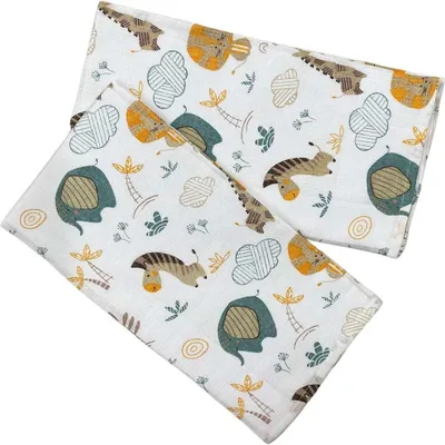 Zdjęcie produktu dla Pieluszka 70x70 cm Afrykańskie zwierzęta (opakowanie 5 szt.)