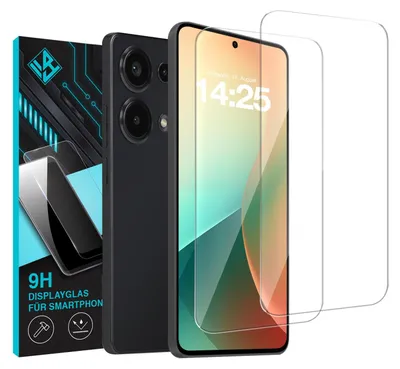Produktbild von 2x 9H Schutzglas Displayschutzfolie für Xiaomi Redmi Note 13 Pro Displayglas Displayschutz Glas Panzerfolie Schutzglasfolie