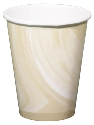 Papierbecher Marmor Beige 250 ml – 6 Stück Einwegbecher