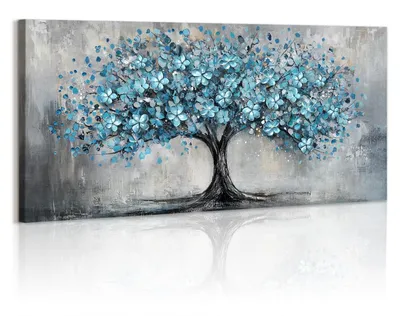 Obrázek produktu pro Elzusha - Plátno na zeď, dekorace Strom života, modrá, 120x50 cm
