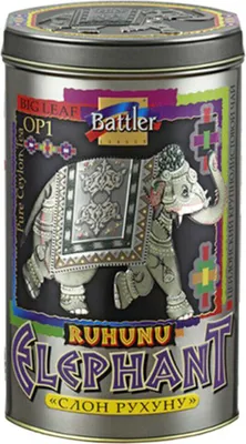 Produktbild von BATTLER Schwarzer Ceylon Tee Elephant Ruhunu lose 100g Metalldose Schwarztee