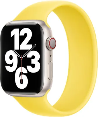 Productafbeelding van Apple Siliconen solobandje voor de Apple Watch | 38/40/41/42 mm - Maat 4 - Canary Yellow