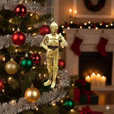 Immagine prodotto di Ispirazioni natalizie Figurina per albero di Natale 3D Star Wars C-3PO 9,5 cm Guaina per albero di Natale