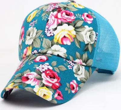 Immagine prodotto di Berretto con visiera Fiori - Blu per Donna KP18900