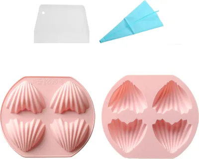 Image de 2 pcs Sweet Heart Pour DIY Cupcake Cake Topper Decor Gum Paste Mold Dessert Fondant Pudding Jelly Shots Crystal Handmade Candy Ice, Avec Poche à douille Et Raclette