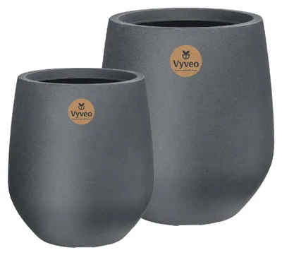 Produktbild von Vyveo - Blumentopf Amari - Schwarz - Set van 2