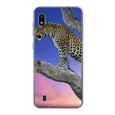Produktbild von MuchoWow® Handyhülle Schutzhülle Hülle für Samsung Galaxy A10 Leopard - Baum - Zweig Silikon Softcase Handy Hülle - Schutzhülle