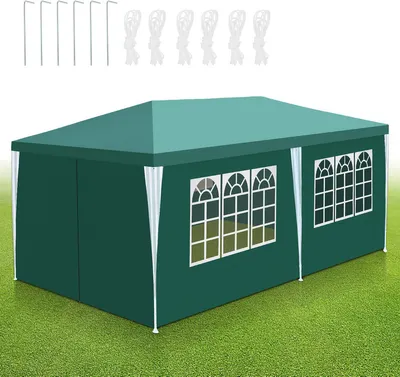 Immagine prodotto di Jopassy gazebo patio padiglione - tenda da mercato e protezione solare per il giardino, perfetta tenda da festa verde 3x6m