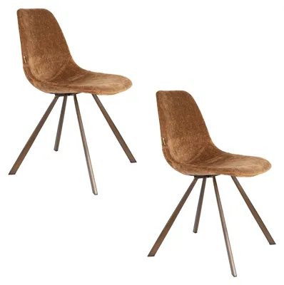 Produktbild von Dutchbone Franky Esszimmerstuhl Cognac - 2 er Set