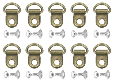 Schnürsenkelhaken-Set, 10 Stück, D-Ring, Bronze, 9x14 mm