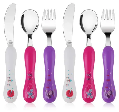 Produktbild von Kinderbesteck Babybesteck - 6-teilig - Edelstahl - Mädchen