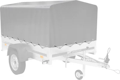 Produktbild von UNITRAILER Anhängerplane 200x125 cm Grau Hochplane 80 cm