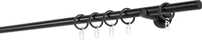 Produktbild von Gardinenstange auf Maß 20mm Match 1-lauf Wandträger 6,5cm Farbe: Schwarz, Größe: 350cm