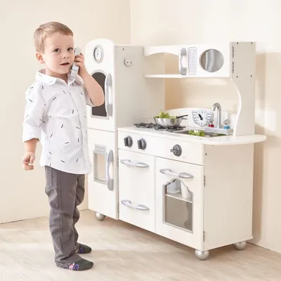 Produktbild von Weiß Kinderküche Spielküche Kinderspielküche Holzküche Teamson Kids TD-11414W