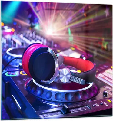 Produktbild von Bilder auf glas - Disco Nachtclub Audio Elektronik - 40x40cm - Glasbilder - Wandbilder - Kunstdruck - zum Aufhängen bereit - Wanddekoration aus Glas - Glas Bilder - Wandbild auf Glas - GAC40x40-2412
