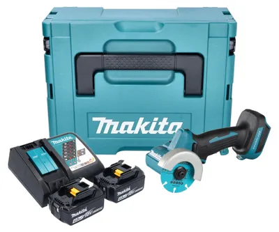 Obrázek produktu pro Akumulátorová úhlová bruska Makita DMC 300 RMJ 18 V 76 mm bez kartáčů + 2x akumulátor 4,0 Ah + nabíječka + Makpac