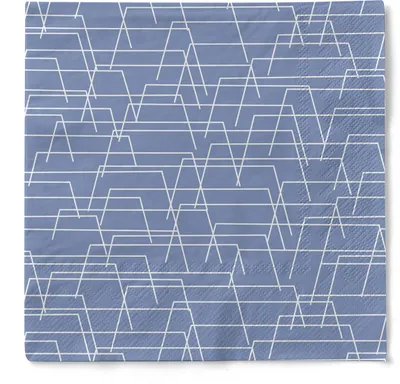 Produktbild von Tissue Serviette Tarik Blau, 3-lagig, 40 x 40 cm, 100 Stück - Mank - Strukturen Linien
