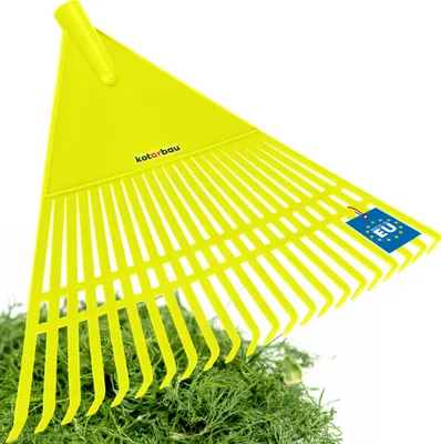 Produktbild von KOTARBAU® Laubrechen Kunststoff ohne Stiel Celadongrün 400 x 550 mm Fächerbesen Laubbesen Kunststoff Laubharke groß Laub Rechen Gartenwerkzeug Rasenrechen breit Garten Rechen Kunststoffrechen