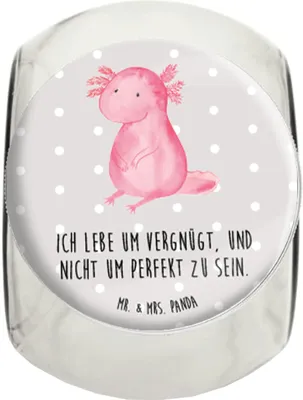 Produktbild von Mr. & Mrs. Panda Kaffeedose Axolotl Niedlich XL 2000ml - Grau Pastell - Geschenk, gewürzglas, Teedose, Bonboniere, Fröhlich, Lebensweisheit, Weisheit, Vorratsbehälter
