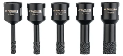 Produktbild von PARKSIDE PERFORMANCE® Diamant-Bohrkronen (Bohrkronen ø 6,8,10,12,16 mm)