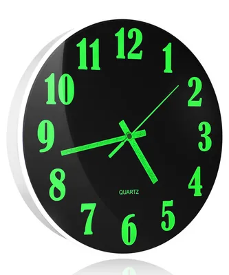 Leuchtende Wanduhr 30 cm, geräuschlos, batteriebetrieben