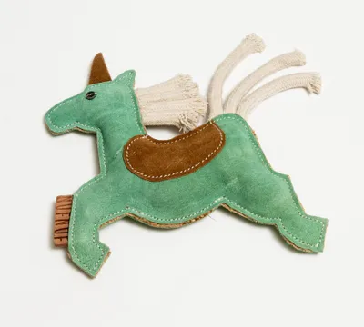 Produktbild von NufNuf Lederspaß Einhorn nachhaltiges Hundespielzeug