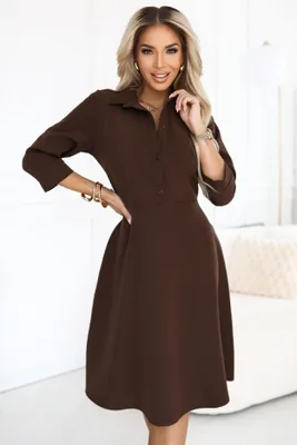 Produktbild von Numoco Hemdblusenkleid für Damen Cendi Schokolade S