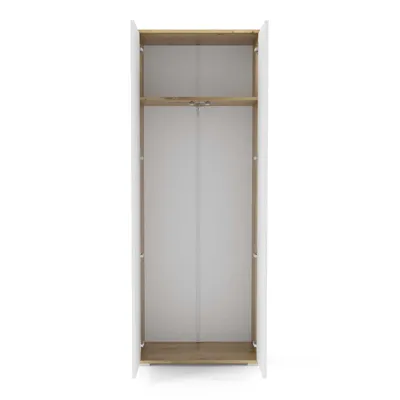 Produktbild von Garderoben-Set Aura Version 1: Kleiderschrank mit Polsterpaneelen, Schuhschrank Flur und Eingangsbereich (weiß/Artisan-Eiche /Trinity 14)
